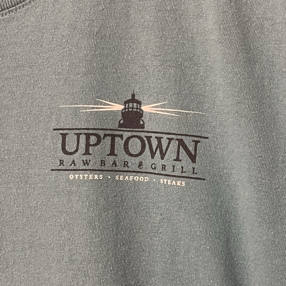 Uptown Raw Bar Port St Joe PSJ Beach Florida Tee Seawashed Green Mens Size Large - Picture 4 of 5